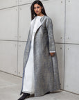 STRUCTURED ABAYA SILVER BLUE RTW