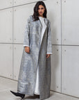 STRUCTURED ABAYA SILVER BLUE RTW