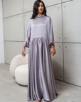 Loose Stripe Kaftan In Light Grey RTW