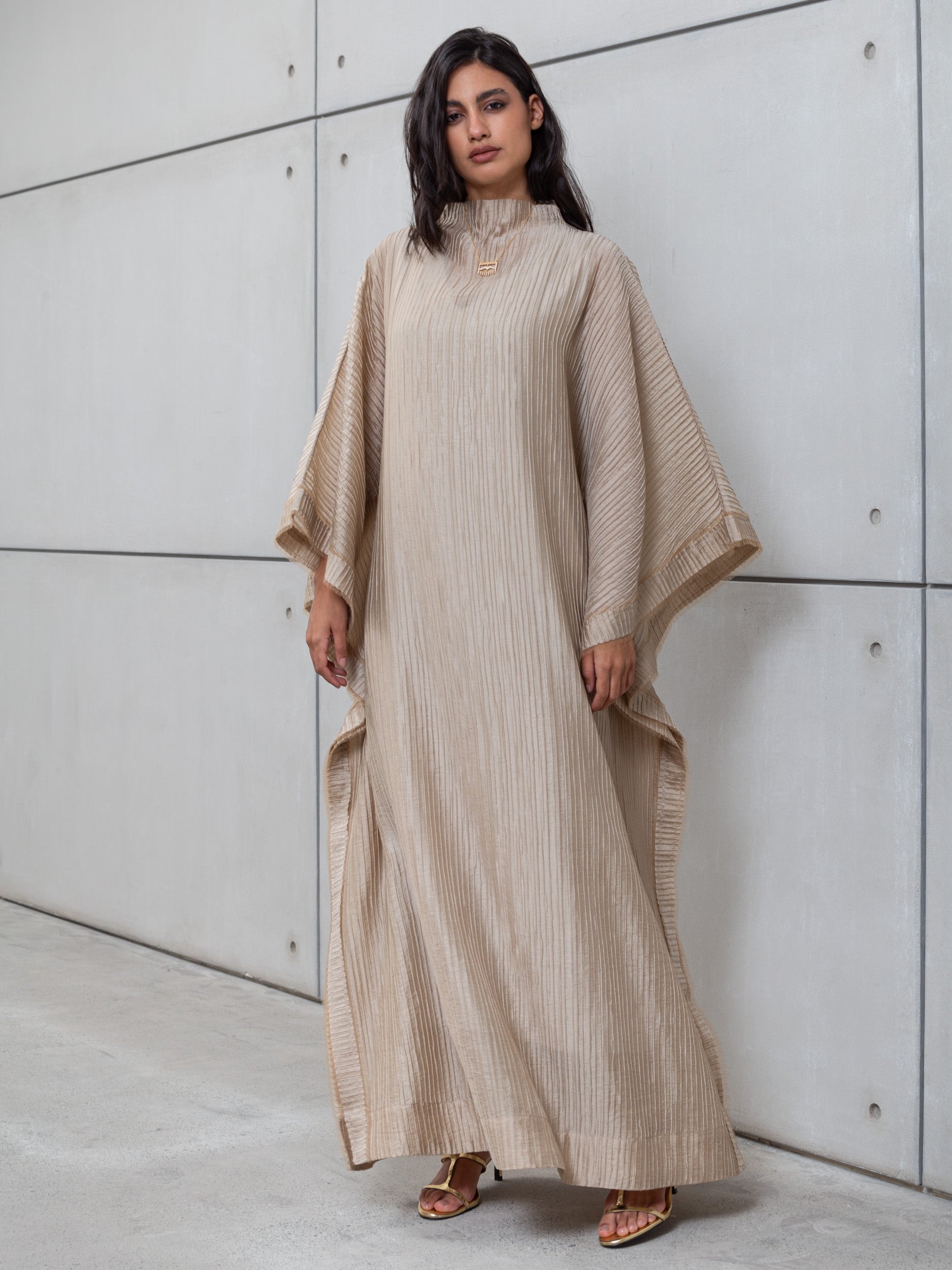 TEXTURED KAFTAN IN GOLD RTW