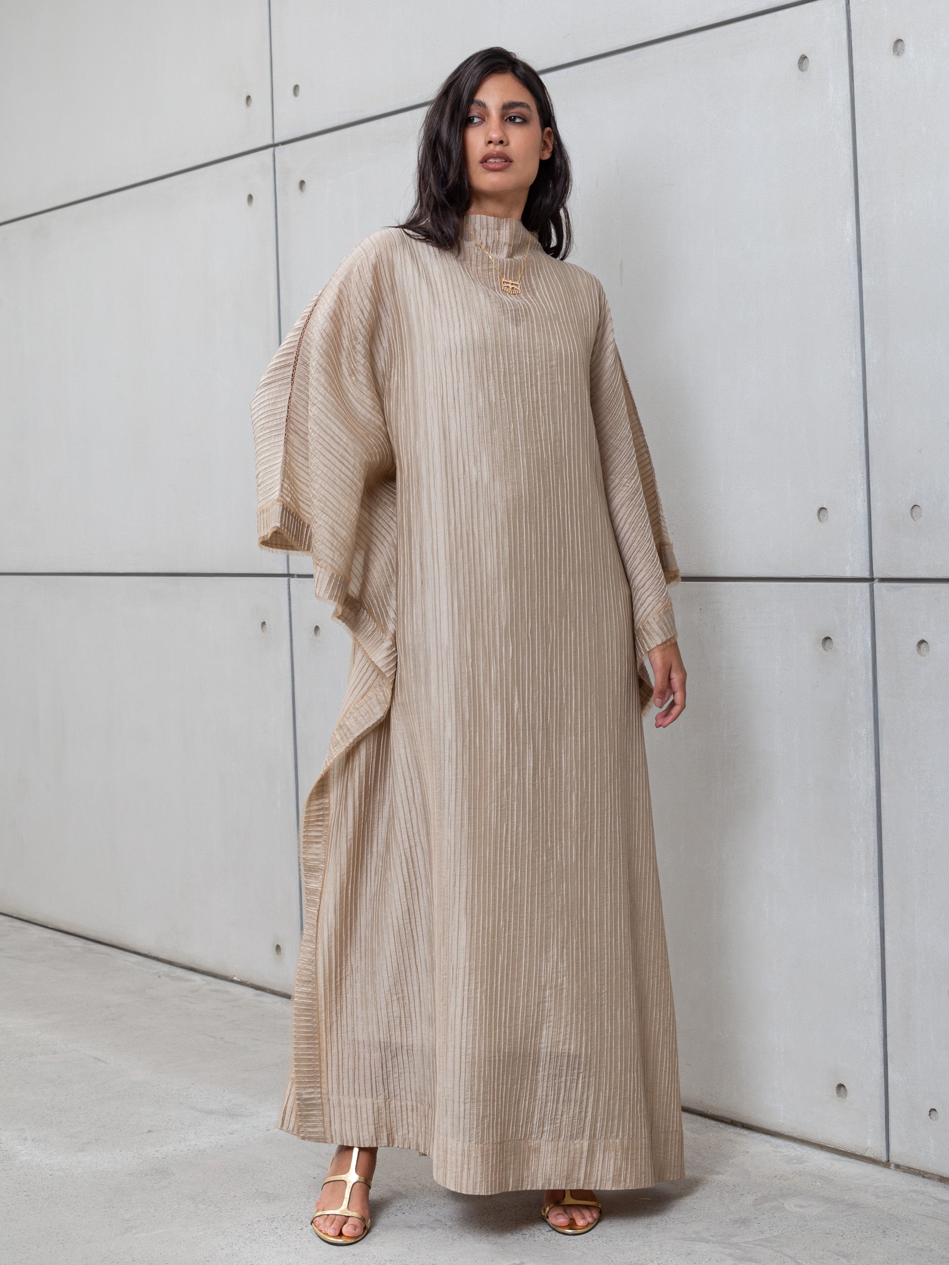 TEXTURED KAFTAN IN GOLD RTW