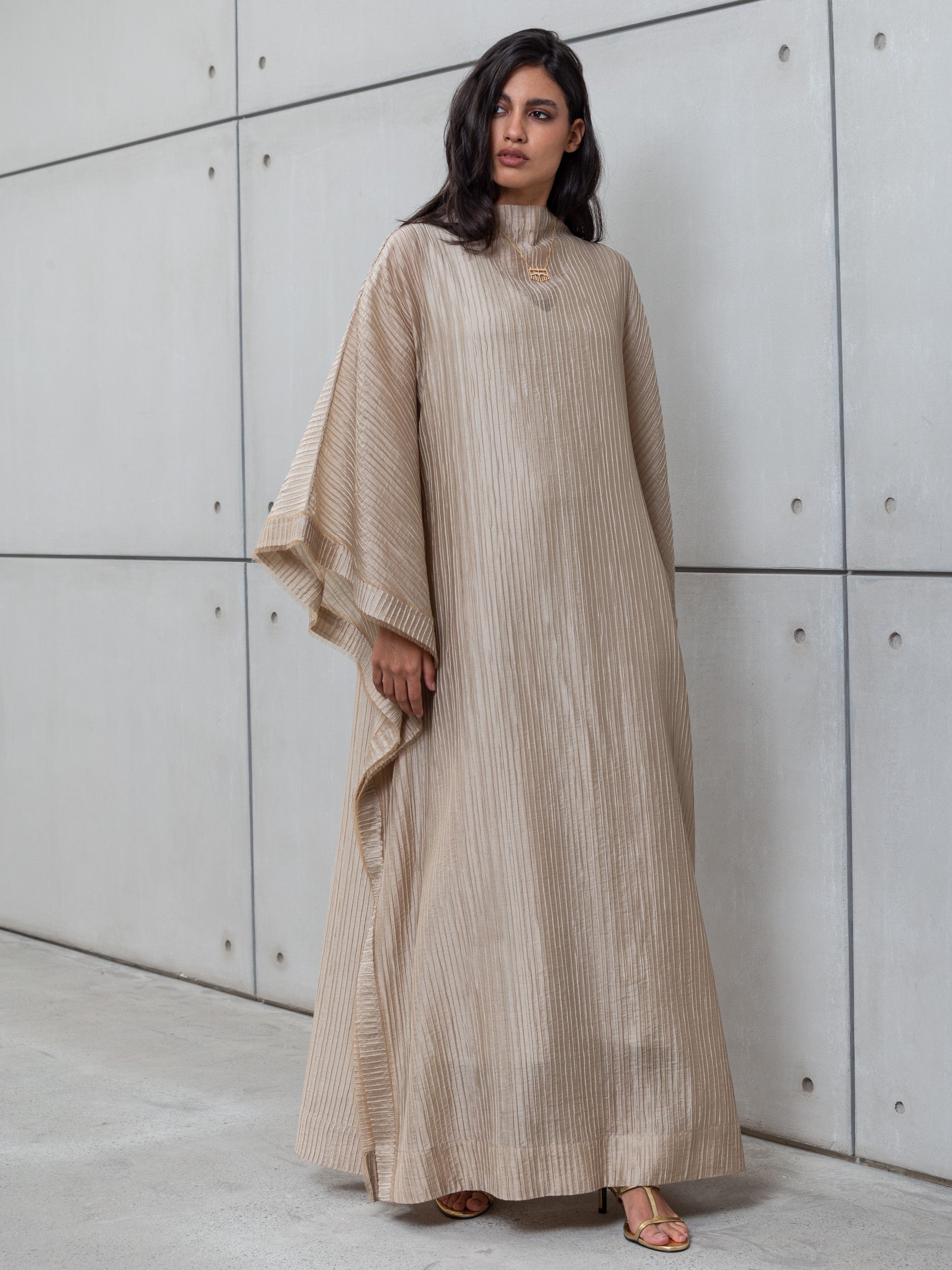 TEXTURED KAFTAN IN GOLD RTW