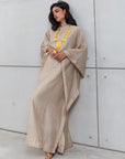 TEXTURED KAFTAN IN GOLD RTW