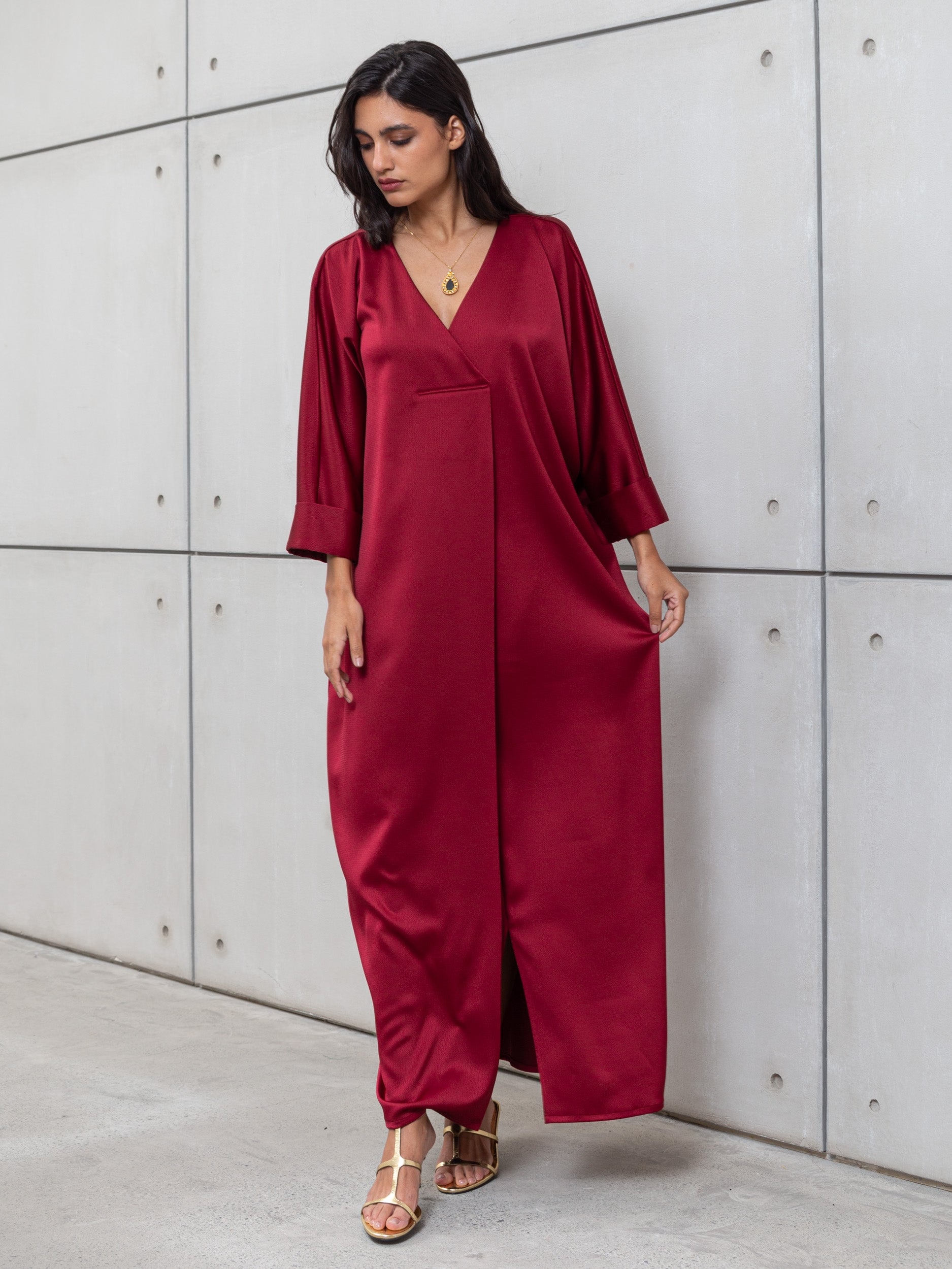 KAFTAN DRESS IN RED RTW