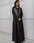 LUX ABAYA IN BLACK WITH ORGANZA DETAILING