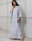 TEXTURED KAFTAN IN ICE GREY