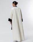 Structured Abaya in Ivory with Black Details  RTW