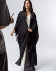 Butterfly Abaya Black Ribbed