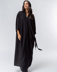 Butterfly Abaya Black Ribbed