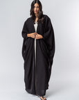 Butterfly Abaya Black Ribbed