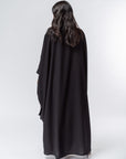 Butterfly Abaya Black Ribbed