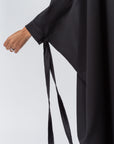 Butterfly Abaya Black Ribbed