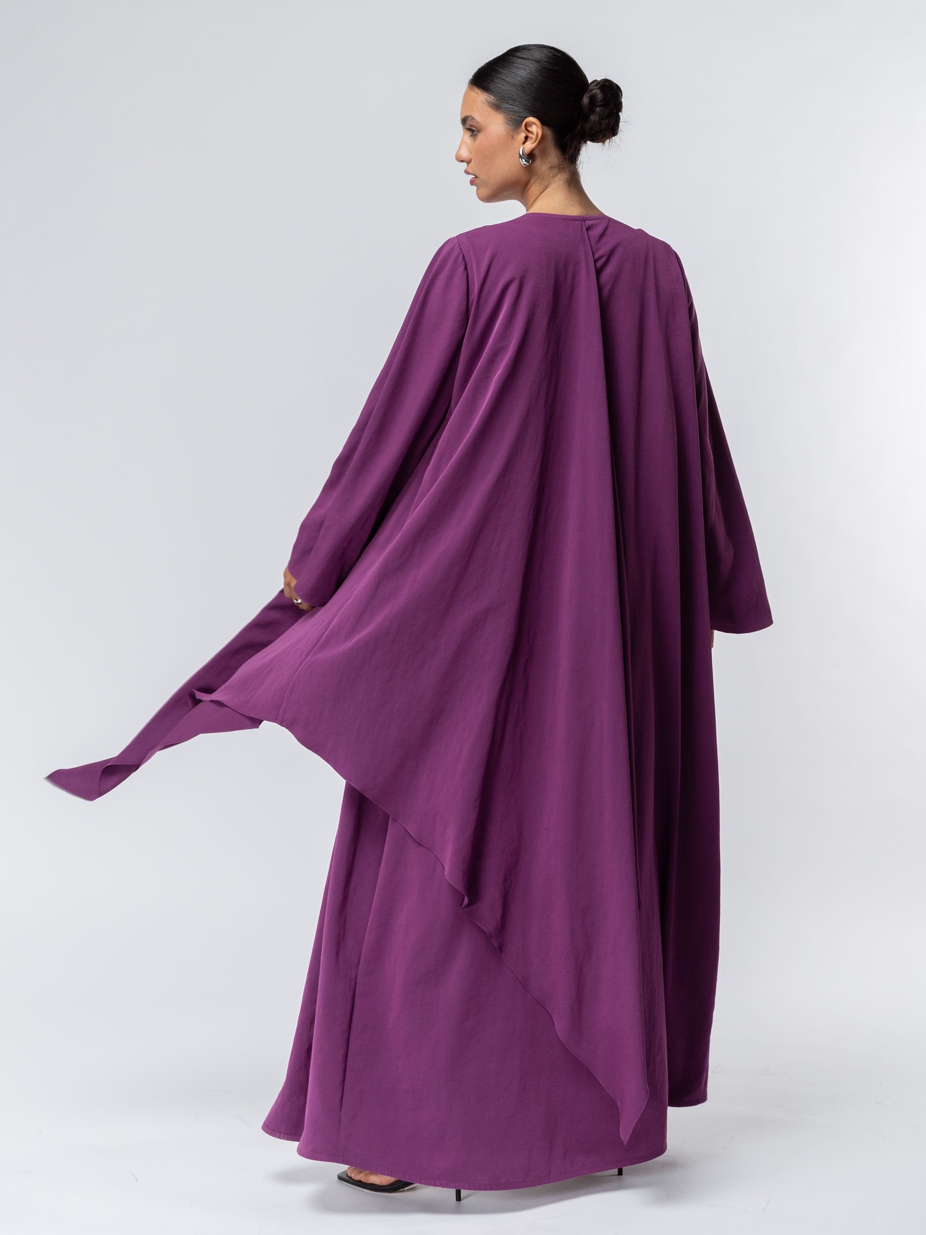 Layer Flow Abaya in Purple