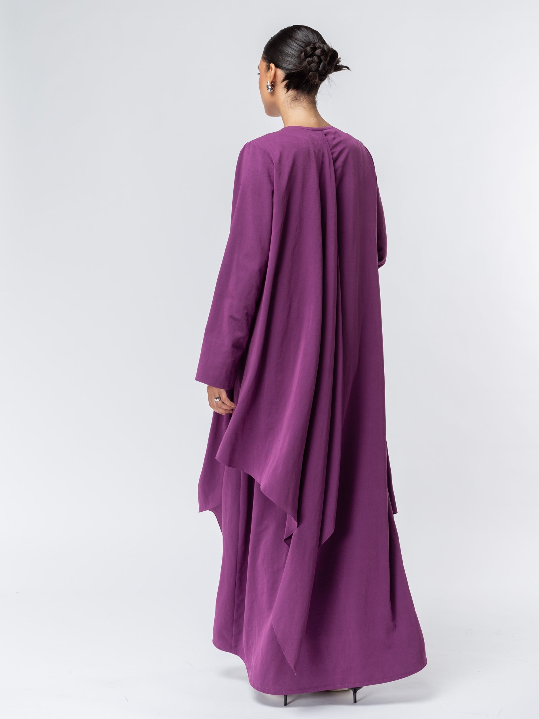 Layer Flow Abaya in Purple