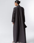 Structured Jacquard Abaya in Dark Gray