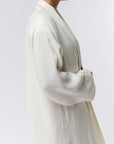 Structured Abaya in Off White Linen