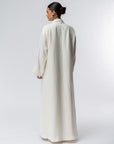 Structured Abaya in Off White Linen