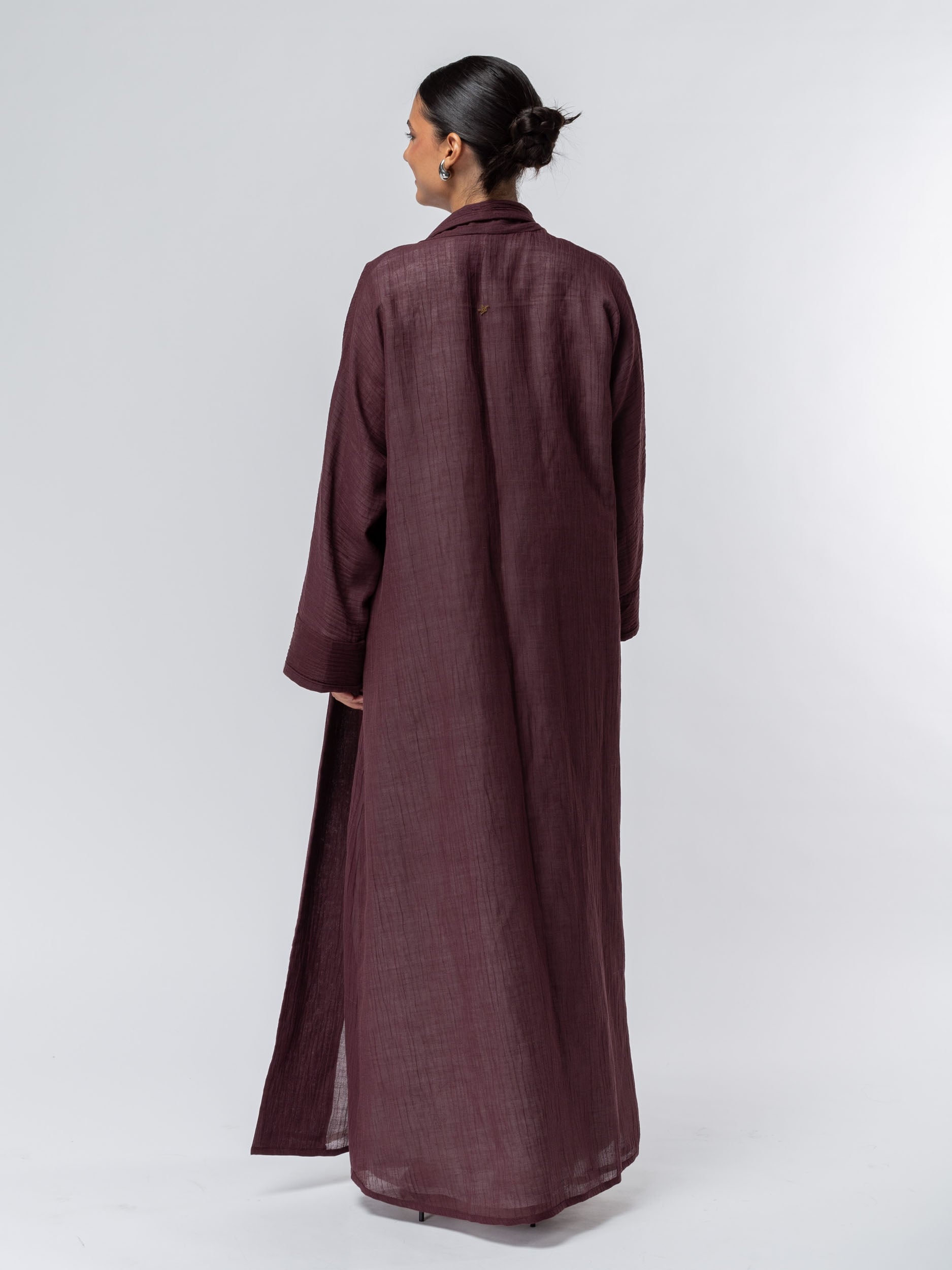 Structured Abaya in Plum