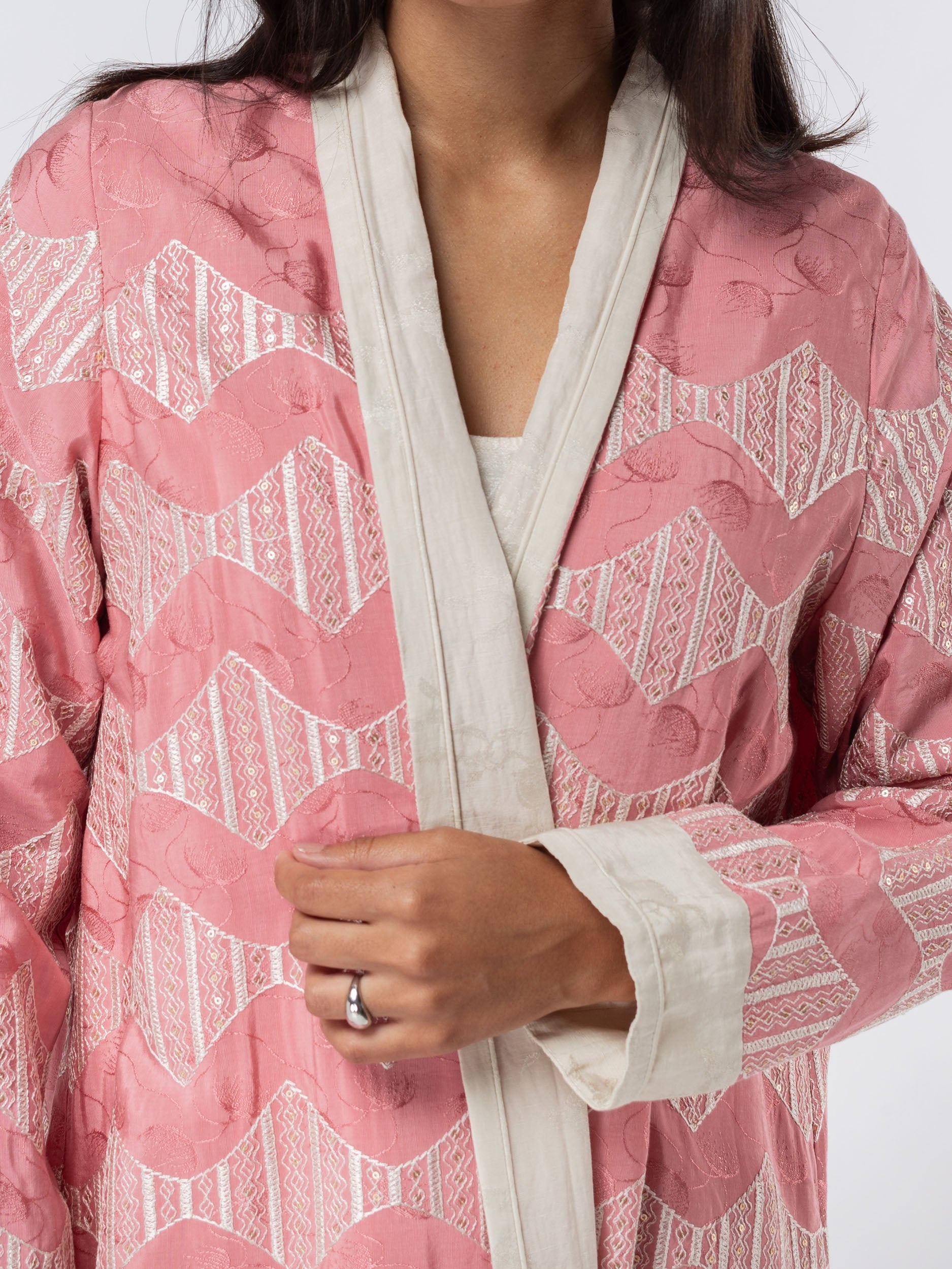 Pattern Abaya in Pink