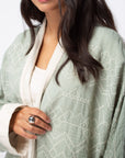 Pattern Abaya in Mint Green RTW