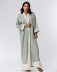 Crushed Abaya in Mint Green