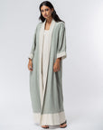 Crushed Abaya in Mint Green