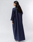 Navy Blue Abaya with Silver Studs