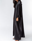 Black on Black Metallic Studs Abaya