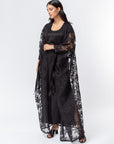 Flower Flow Abaya in Black