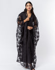 Flower Flow Abaya in Black