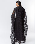 Flower Flow Abaya in Black