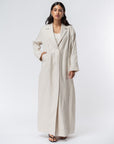 Trench Abaya in Beige Linen