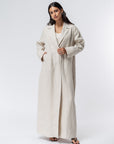 Trench Abaya in Beige Linen