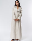 Trench Abaya in Beige Linen