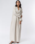 Trench Abaya in Beige Linen