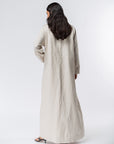 Trench Abaya in Beige Linen