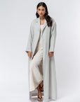 Trench Abaya in Light Grey Linen