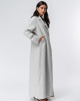 Trench Abaya in Light Grey Linen