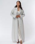 Trench Abaya in Light Grey Linen