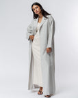 Trench Abaya in Light Grey Linen