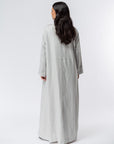 Trench Abaya in Light Grey Linen