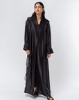 Trench Abaya in Metallic Black RTW