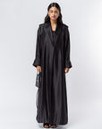 Trench Abaya in Metallic Black RTW