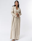 Suit Pocket Abaya in Beige