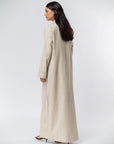 Suit Pocket Abaya in Beige