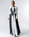 Layer Abaya in White with Navy