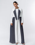 Layer Abaya in White with Navy