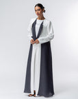 Layer Abaya in White with Navy