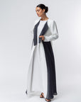 Layer Abaya in White with Navy