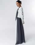 Layer Abaya in White with Navy